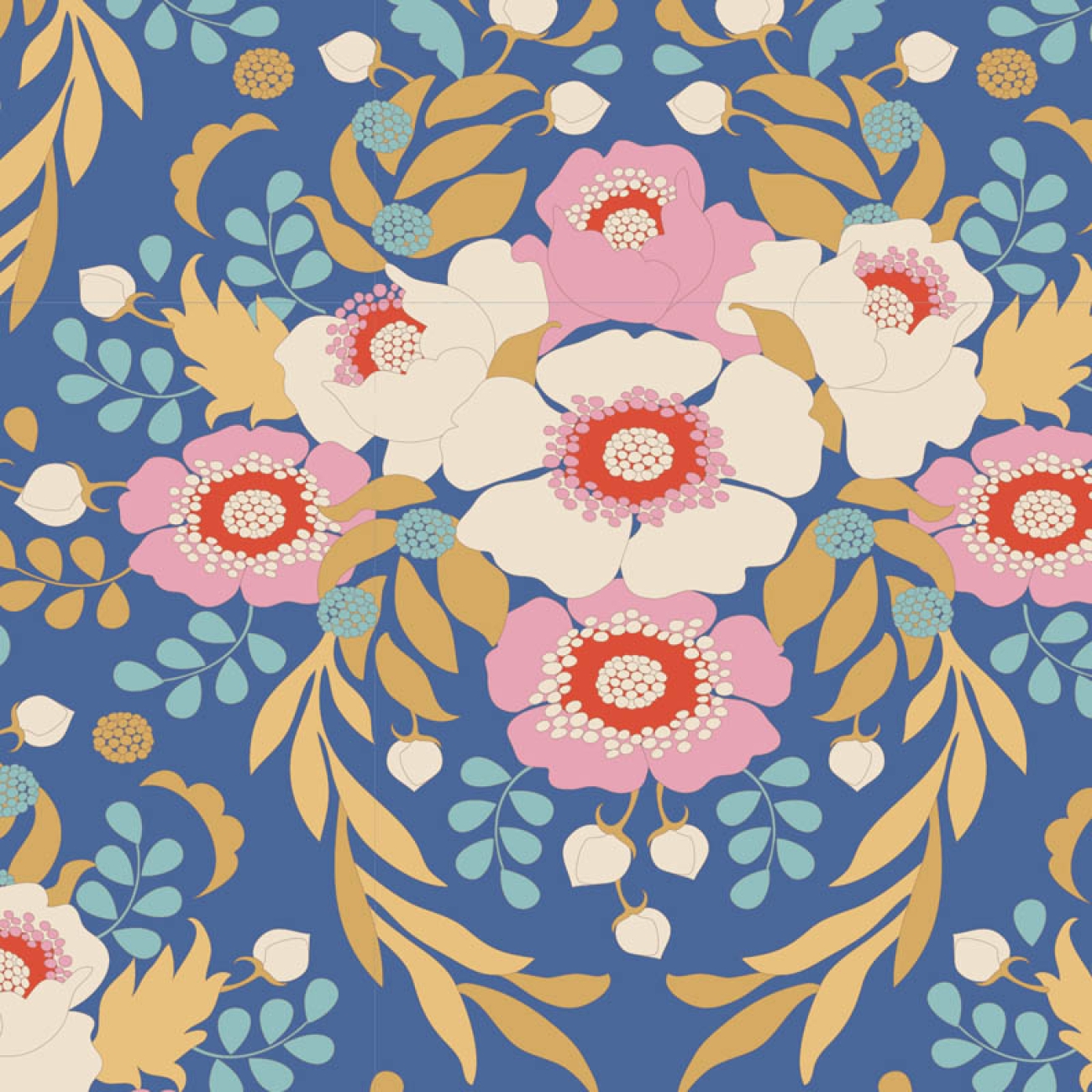 Tilda Patchwork Stoff Baumwolle - Jubilee - Anemone Blue